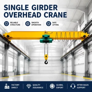 1 Ton Single Girder Overhead Crane Light Duty Electric Hoist Bridge Crane for Small Workshop