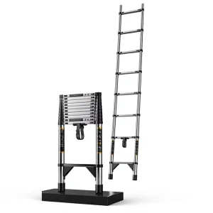 1.9M Thickened Stainless Steel Telescoping A-Frame Household Professional-Grade Construction Folding Straight Climbing Ladder