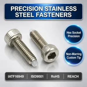 #10 #12 1/4 Inch Nylon Tip Hex Socket Head Bolt Stainless Steel 316 Component for Automotive Dashboard