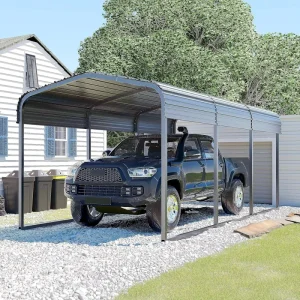 10 x 20 ft Galvanized Steel Frame Heavy-Duty Metal Hardtop Carport