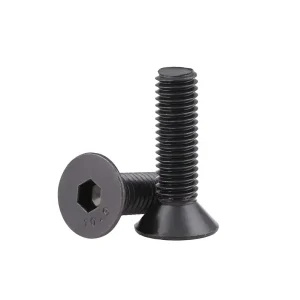 10.9 Black Oxide Flat Head Hex Socket Countersunk Bolts Din7991Allen Machine Screws UNC NUF 4#-40 6#-32 8#-32 10#-32