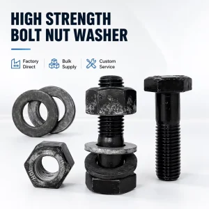 10.9 Grade Steel Structure Large Hex Head Bolt High Strength Blackened Finish in Stock
