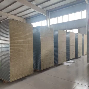 100mm Fireproof Metal Rock Wool Sandwich Panels for Warehouse Roofing and Wall Insulation