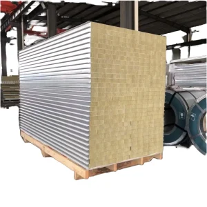 100mm Fireproof Metal Rock Wool Sandwich Panels for Warehouse Roofing and Wall Insulation in Engineering Projects