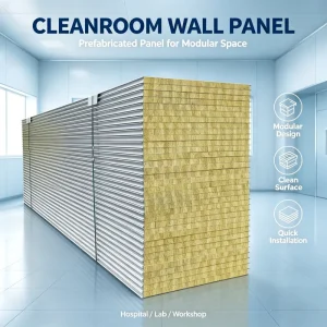 100mm Fireproof Rock Wool Sandwich Panels For Warehouse Wall And Roof Insulation Material Panel