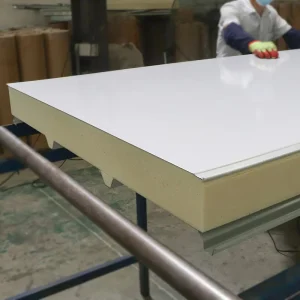 100mm Thick Polyurethane Sandwich Panels Roof Insulation Color Steel Tile Fireproof Flame Retardant for Warehouse