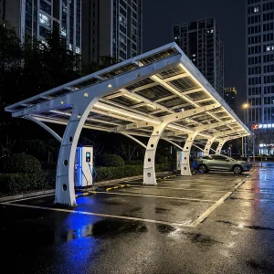 10KW Waterproof Aluminum Solar Carport System Aluminum Car Parking Solar Mounting System