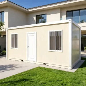 10ft 20ft Detachable Prefabricated Moisture-Proof Container Cabin with White-Frame Entrance Door