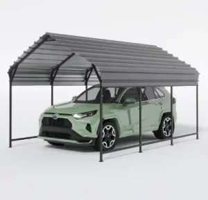 10×16 FT Heavy Duty Galvanized Steel Carport Canopy Outdoor Metal Garage Easily Assembled