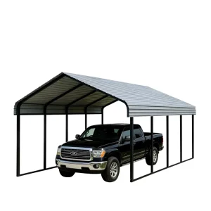 10×20 ft Heavy Duty Metal Carport Modern Vertical Roof Galvanized Steel Frame Portable Garage 200 Sq. Ft. All Weather