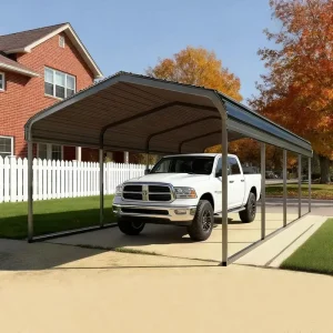 10x20ft Heavy Duty Galvanized Steel Carport All Weather UV Protection Dual Vehicle RV Boat Outdoor Shelter Garage