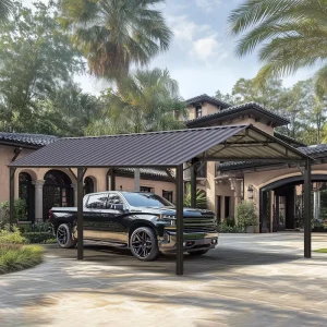 10x20ft Outdoor Heavy Duty Steel Carport with Powder Coated Steel Frame Waterproof Durable Multi Use Garage & Shelter