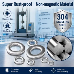 11/16 in 4mm Stainless Steel Plain Washers DIN 125A G&T Brand Countersunk Flat Washers for Industrial Hardware Fastening