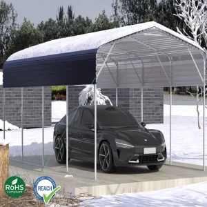 11*19FT Outside Metal Carports and Sheds Steel 12×20 Carport