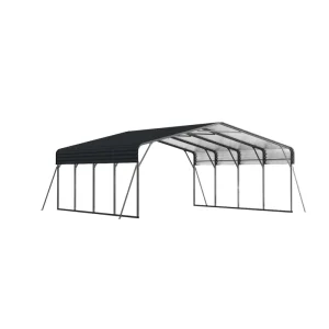 11×19 FT Galvanized Steel Heavy Duty Metal Carport Kit Sturdy Arched Roof Style for Backyard Outdoor
