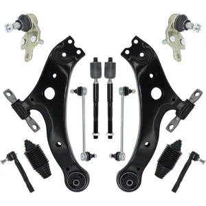 12 Pcs Suspension Kit Front Lower Ball Joints Control Arms Outer & Inner Tie Rods for Toyota Camry Lexus ES300