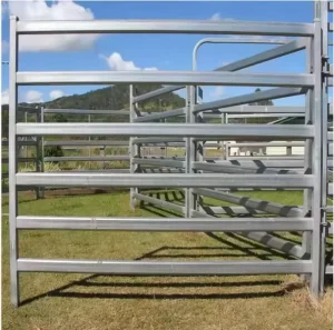 12ft 5-Rail Heat-Treated Galvanized Steel Horse Fence Panel 3D Easy Assembly Livestock Cattle