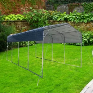 12x19FT Durable Waterproof Steel Carport Canopy for Party & Garden Use High Quality Modern Industrial Outdoor Building