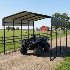 12×20 Carport Supplier Metal Carport Galvanized Steel Powder Coated Durable Waterproof Garage Shelter Easy Assembly