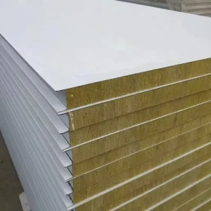 150mm Prefabricated Fireproof Roof and Wall Sandwich Panels with Rock Wool Acoustic Wall Panel for Industrial Buildings