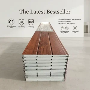 16MM Thickness Fire Water Resistant Eco Friendly Exterior Wall Sandwich Panels Metal Siding for Steel Structure Workshop Hotel