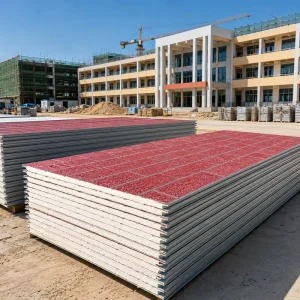 16mm Elastic Coated Metal Carved Plate Wood Grain Water Corrugated Exterior Wall Decorative Cladding Panel for Villa