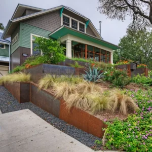 18 Inch Tall Rust Metal Corten Steel Retaining Walls for Modern Garden