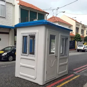 2-Person Fiberglass Security Guard Booth Prefabricated FRP Sentry Box Waterproof Guard House Modular Cabin for Apartment Gate