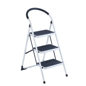 2 Step Steel Ladder with EN131 Approved Wide Step Folding Ladder