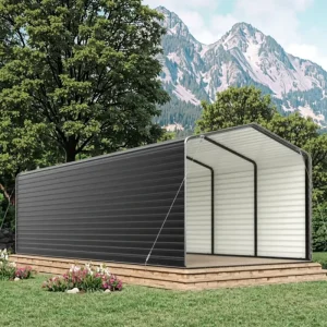 20′ x 30′ Heavy Duty Carport with Galvanized Steel Roof and 2 Side Wall Kits