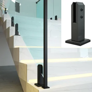 201 Stainless Steel Side-Mounted Glass Clip Handrail Spigots for Staircases