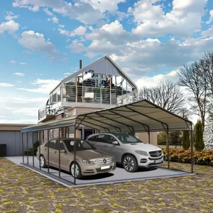 20X30 FT Heavy Duty Galvanized Steel Carport Factory Customizable 20X20 ft Outside Shed 30X30 ft Metal Carport