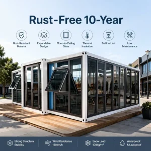 20ft Modular Pop-Up Shop Portable Retail Store with Glass Wall for Mobile Boutique and Showroom