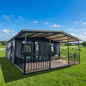 20ft Pitched Roof Expandable Container Home Front Porch Veranda 2 in 40HQ 37sqm Modern Villa Office Shop Supermarket Hospital