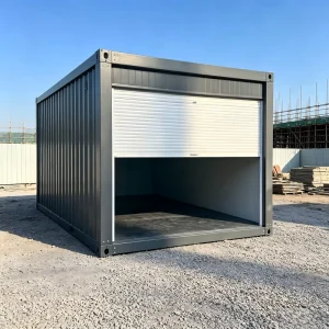 20ft Prefabricated Container Garage Modular Detachable Storage Shed with Roll up Door Portable Workshop for Car and Equipment