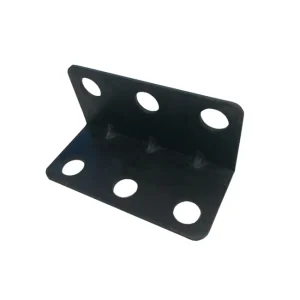 21x44mm Steel Furniture Corner Black Bracket with Reinforcing Rib for Kitchen & Hospital Use