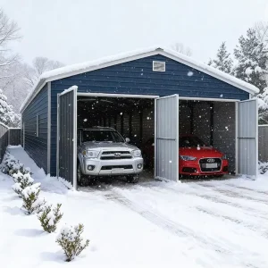 27x41ft Galvanized Rustproof Metal Double Garage Metal Shed for Vehicles and Tools