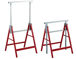 2x 200kg Fully Adjustable Metal Saw Horse Steel Folding Work Trestles for Carpentry Work Bench
