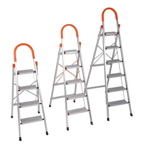 3/4/5/6-Step Stainless Steel or Aluminum Alloy Household Step Ladder with Anti-Slip Pedal and Handrail
