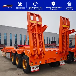3 4 Axle Hydraulic Gooseneck Lowbed Semi Trailer Drop Deck Flatbed Loader for Heavy Cargo Transport
