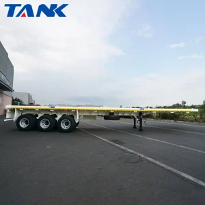 3 Axle Flatbed Semi-Trailer 60 Ton Container Cargo Transport