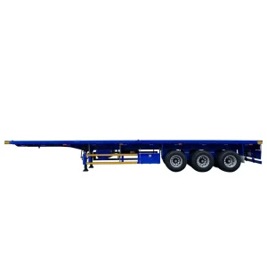3 Axle Low Flatbed Semi Trailer for Municipal Engineering Roller Transport Low Gravity