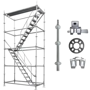 3 Meter Mobile Ringlock Scaffolding Trestle with Clamps, Prop Bracket, Ladder, and Platform