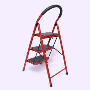 3 Steps Stainless Steel Foldable Ladder Modern Design CE Certified Apartment Use 300 Lbs Capacity 1 Year Warranty