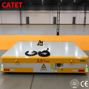 3.5Ton Trackless AGV Electric Flat Cart Magnetic Strip Navigation for Automated Warehouse Material Shuttle Handling