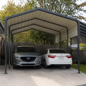 3.66 x 9 x 2.9 m Heavy-Duty Galvanized Steel Carport Canopy Garage for Car and RV Parking