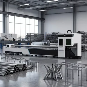 3000W High Precision Laser Tube Cutting Equipment with Two Chucks for Round Square Steel Pipe Fabrication