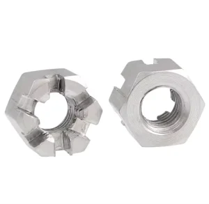 304 316 Stainless Steel Hex Slotted Nuts Anti-Rust Galvanized Finish for Marine Healthcare Chemical Applications