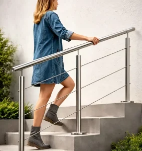 304 316 Stainless Steel Railing Balustrade for Villa Staircase Balcony Deck Pool Custom Design