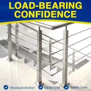 304 316 Stainless Steel Staircase Railings Deck Mounted Flooring Pipe Handrails Indoor Balustrade Railing Post